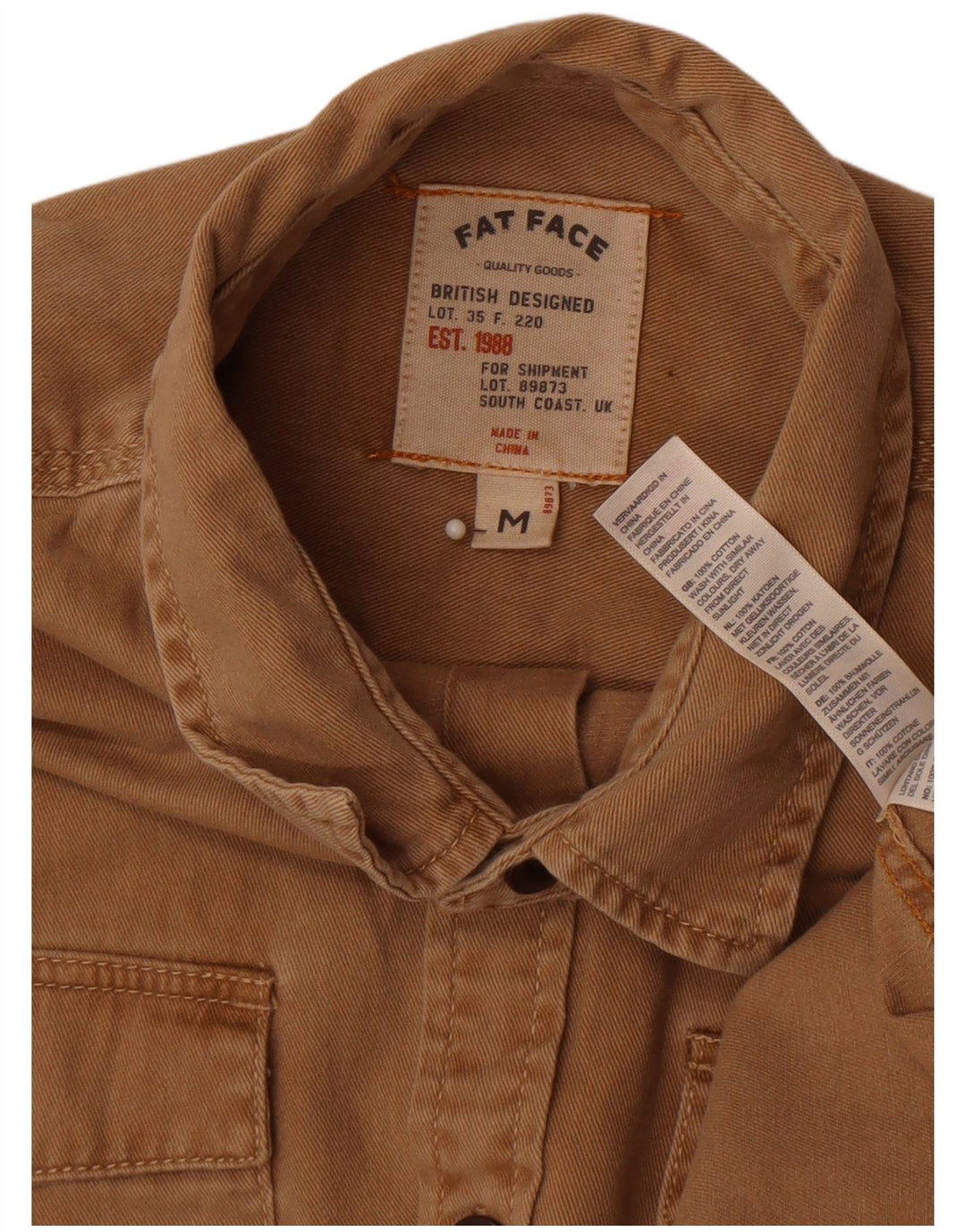 Fat Face Chemise en Jean Homme Marron Moyen Coton