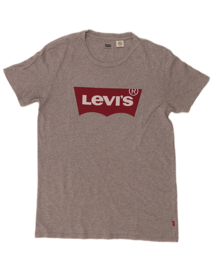 Levi's Mens Graphic T-Shirt Top Small Grey Flecked