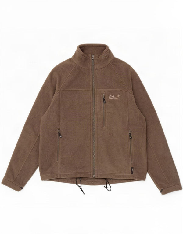 Мужская флисовая куртка с подкладкой Jack Wolfskin UK 40/42, большой полиэстер цвета хаки