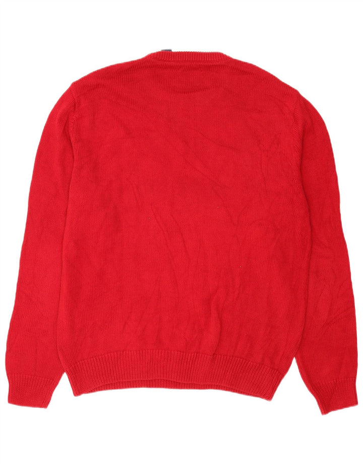 Chaps Pull à col rond pour homme en coton rouge Large