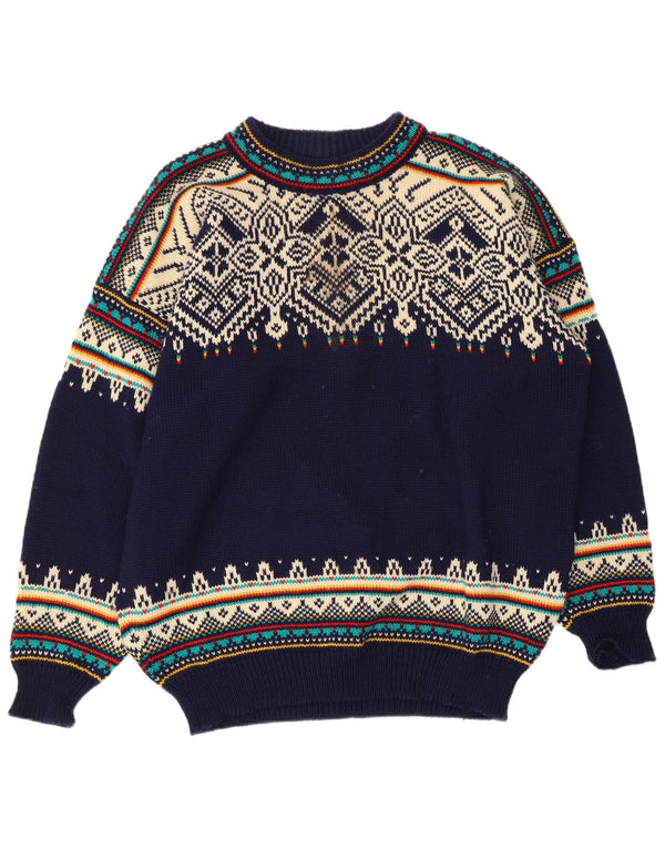 Maglione maglione collo alto da uomo Dale of Norvegia XL Blu navy Fair Isle
