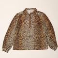 VINTAGE Womens Pullover Shirt UK 16 Large Brown Animal Print Vintage Vintage and Second-Hand Vintage from Messina Hembry 