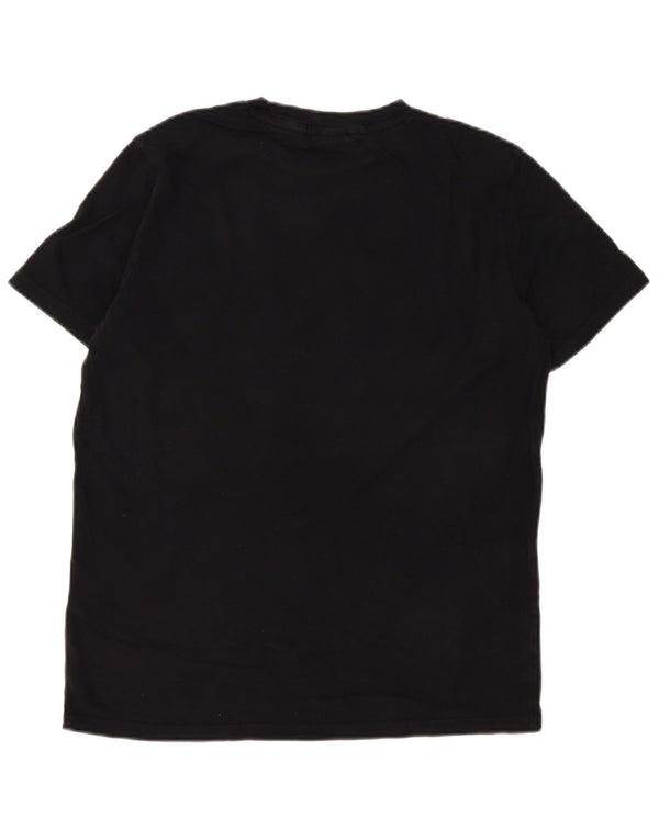 Champion Mens Graphic T-Shirt Top Medium Black Cotton