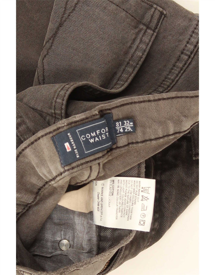 Marks & Spencer Mens Blue Harbour Straight Jeans W32 L29 Grey Cotton
