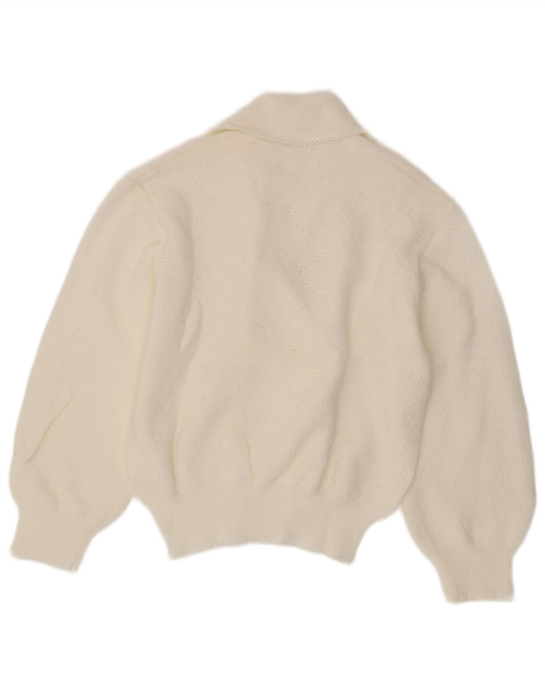 Vintage Womens Cardigan Sweater UK 12 Medium White