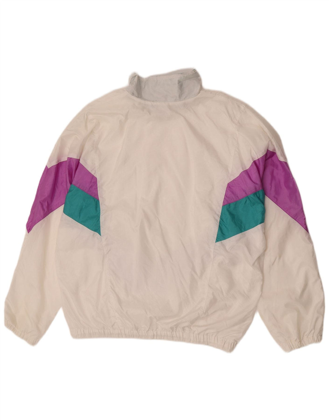 Pro Ace Herren-Trainingsanzug-Oberteil, große, cremefarbene Colourblock-Polyamidjacke