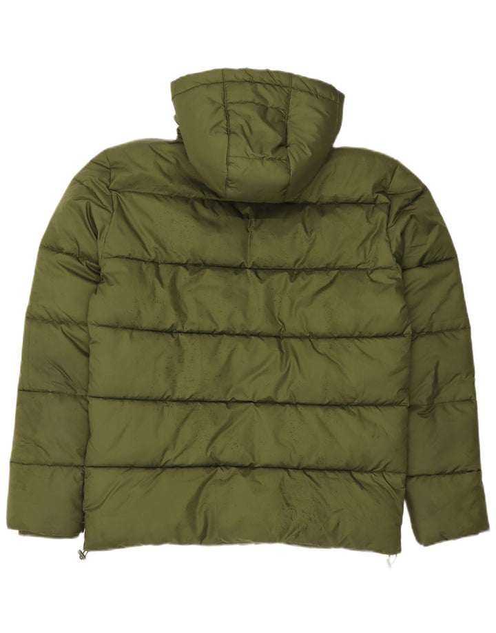 ELLESSE Mens Hooded Padded Jacket UK 36 Small Green Polyester