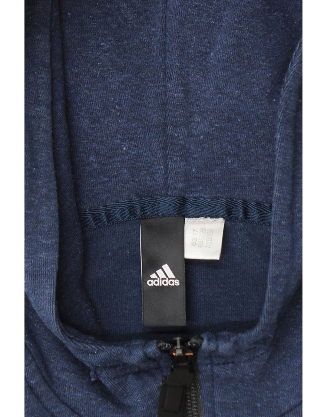 Adidas Mens Zip Hoodie Sweater Small Navy Blue Flecked