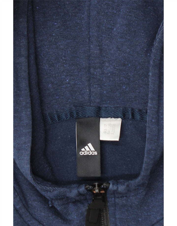 Adidas Mens Zip Hoodie Sweater Small Navy Blue Flecked