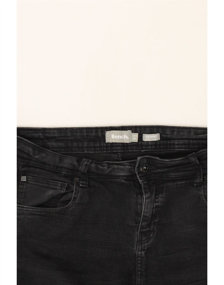 BENCH Womens Skinny Jeans W34 L34 Black Cotton