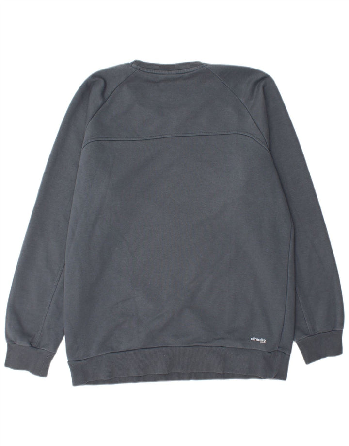 ADIDAS Mens Climalite Sweatshirt Jumper Large Navy Blue Cotton