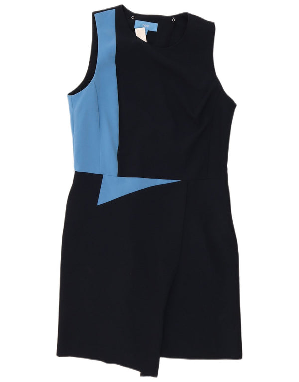 Næste Kvinders Ærmeløs Skede Kjole UK 14 Large Navy Blue Colourblock