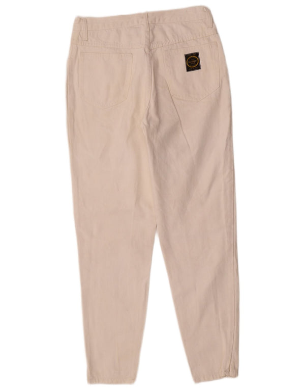 Vintage Mens Tapered Casual Trousers W32 L29 White Cotton
