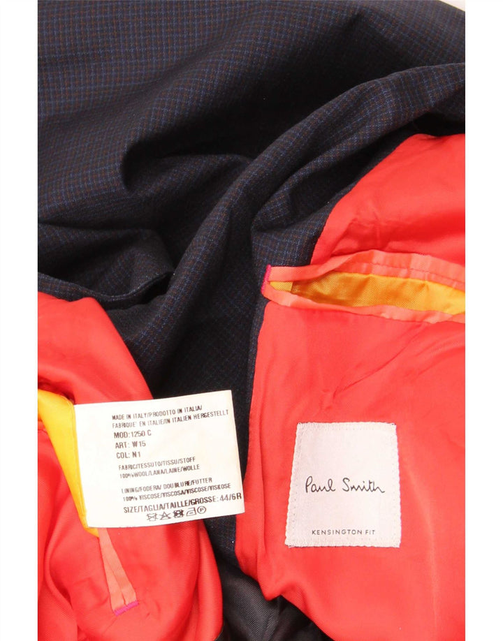 Paul Smith Herren 2-Knopf-Blazerjacke IT 44 XS Marineblau karierte Wolle