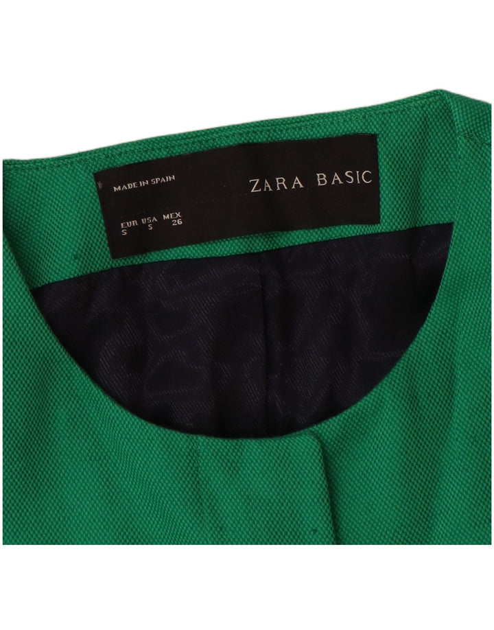 Zara Womens Overcoat UK 10 Small Green Cotton