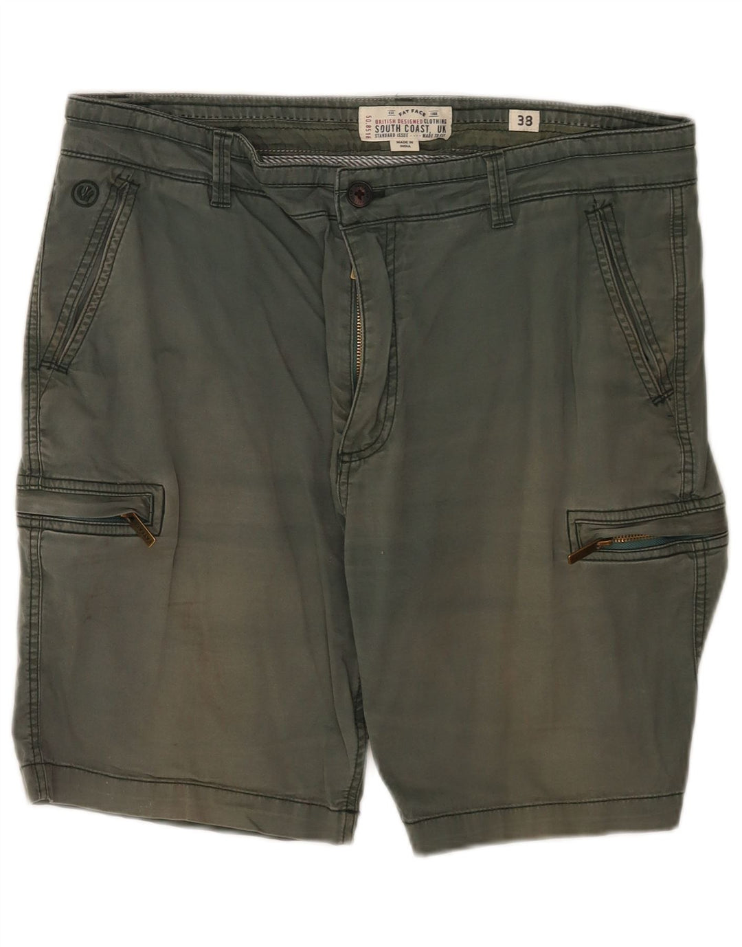 Fat Face Herren Regular Cargo Shorts W38 XL Grüne Baumwolle