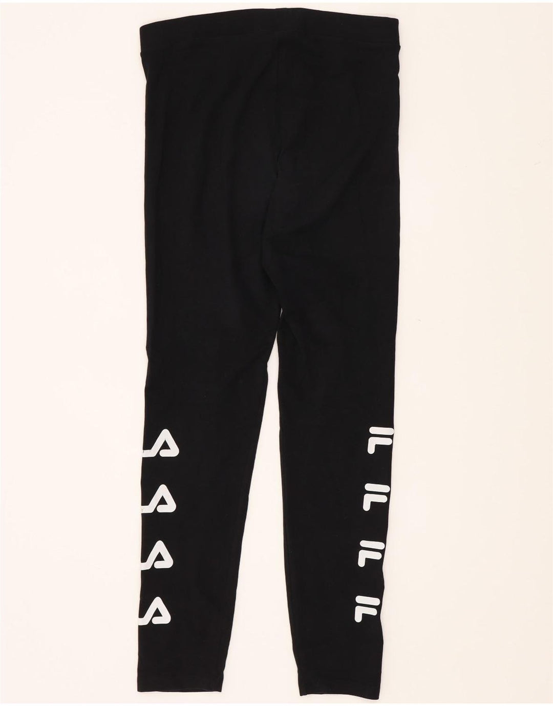 Fila Womens Graphic Leggings UK 12 Medium Black Cotton