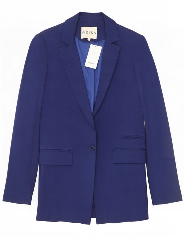 Reiss Chaqueta tipo blazer con 1 botón para mujer UK 8 Small Viscosa azul