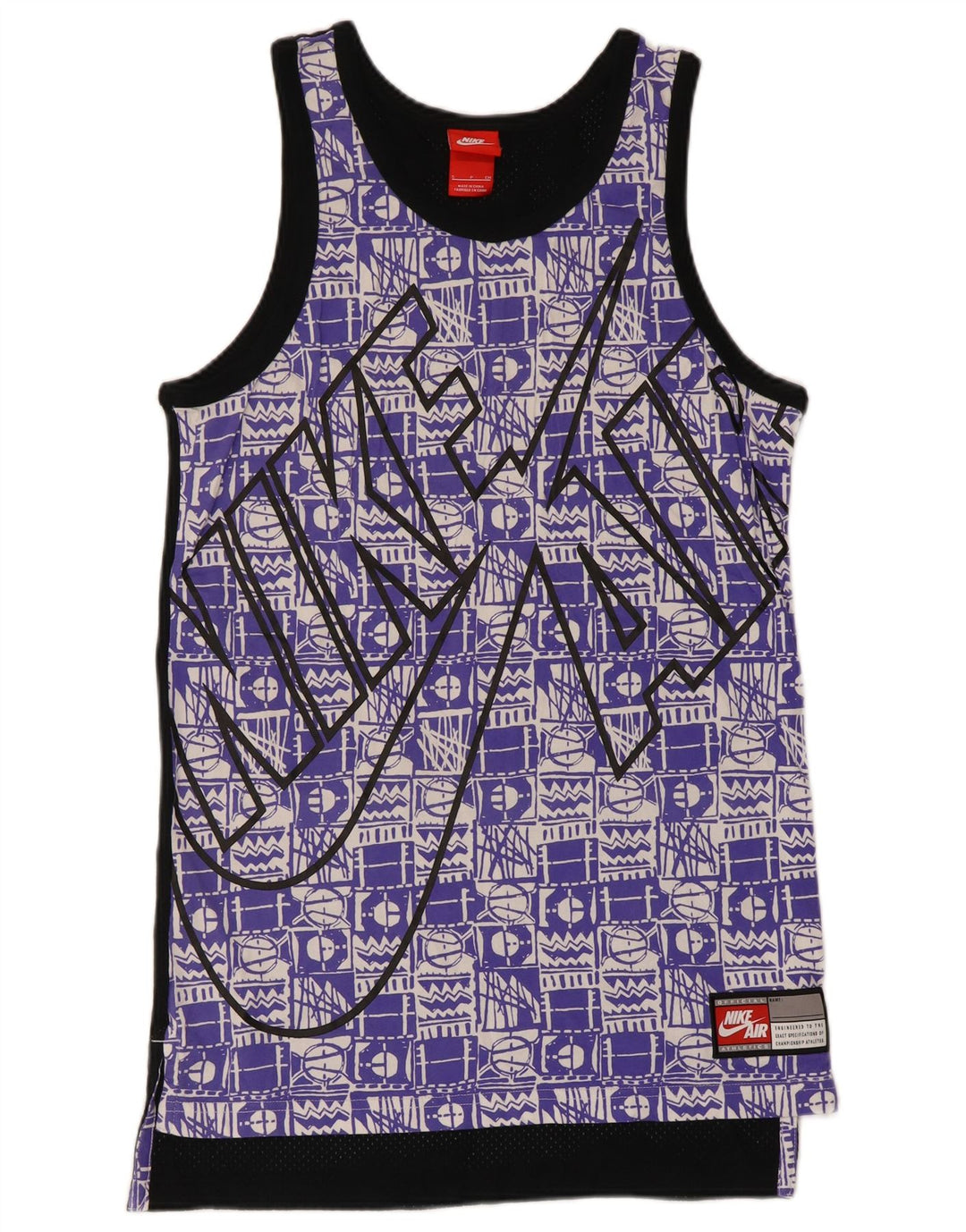 Nike Mens Graphic Vest Top Pequeno Algodão Geométrico Multicolorido