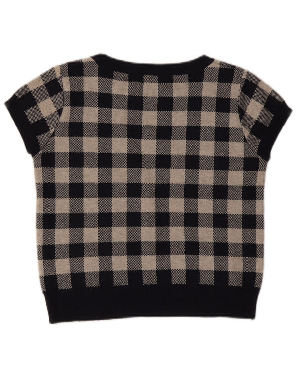 Topshop Maglione da donna con scollo a barca corto UK 10 Piccolo percalle blu navy