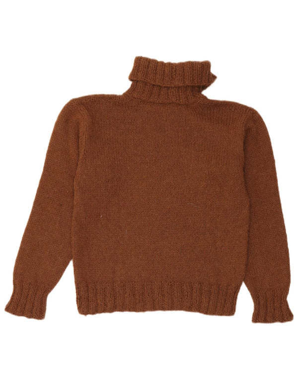 Vintage Damen Rollkragenpullover Pullover UK 12 Mittelbraun