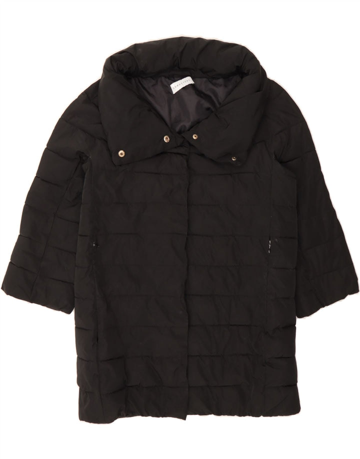 CARACTERE Womens Oversized Padded Coat UK 10 Small Black Polyester Vintage Caractere and Second-Hand Caractere from Messina Hembry 