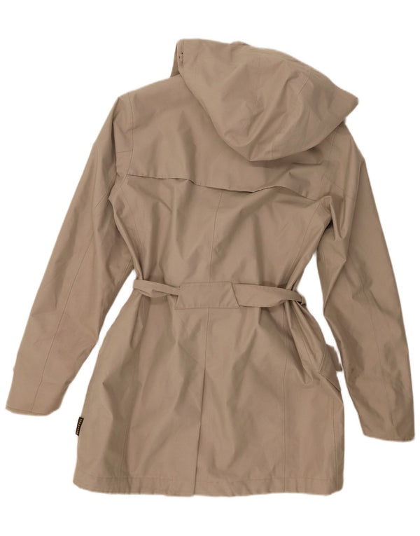 Trench con cappuccio da donna Jack Wolfskin UK 8/10 piccolo poliestere beige