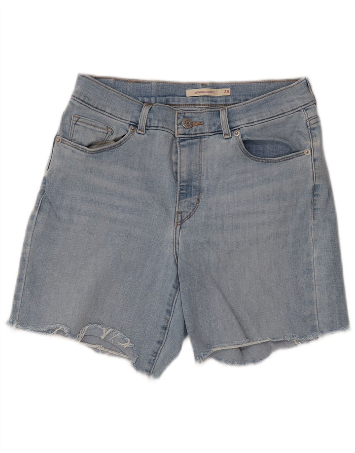 LEVI'S Womens Bermuda Denim Shorts W28 Medium Blue Cotton