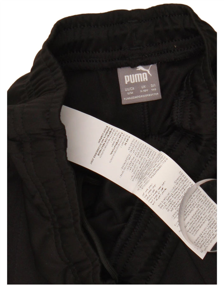 Puma Girls Tracksuit Trousers 9-10 Years Black Colourblock Polyester