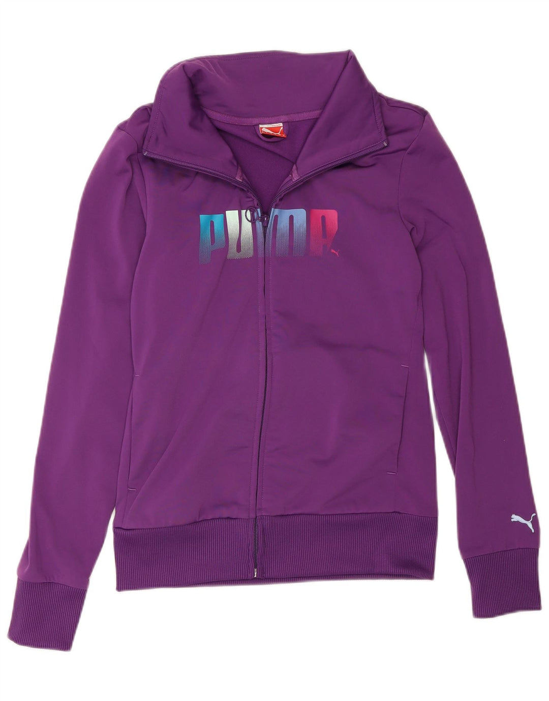 Puma Womens Graphic Trainingsanzug Top Jacke UK 10 Small Lila Polyester