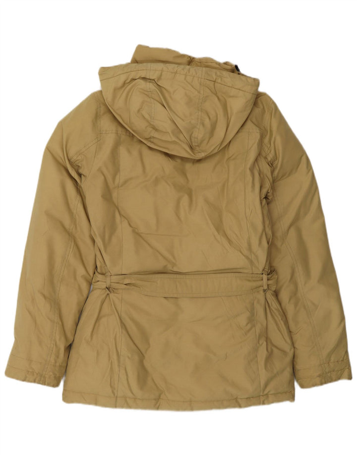 WOOLRICH Womens Hooded Padded Jacket UK 10 Small Beige Cotton
