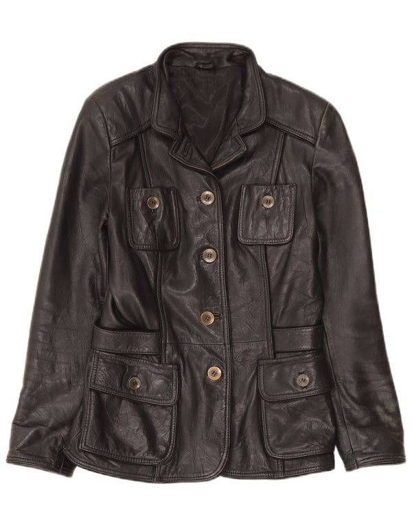 Vintage Damen Lederjacke UK 6 XS Schwarzes Leder