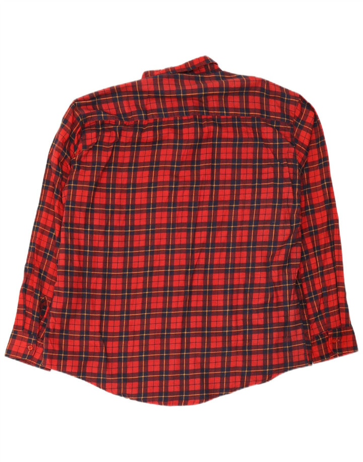 Vintage Mens Flannel Shirt 2XL Red Check Cotton