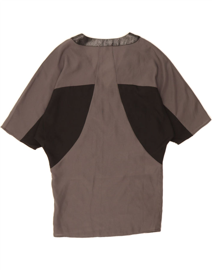 TED BAKER Womens Oversized Graphic T-Shirt Top Size 1 XS Grey Colourblock Vintage Ted Baker and Second-Hand Ted Baker from Messina Hembry 