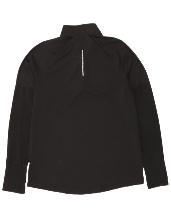 Nike Mens Dri Fit Zip Neck Pullover Tracksuit Top Medium Black Polyester