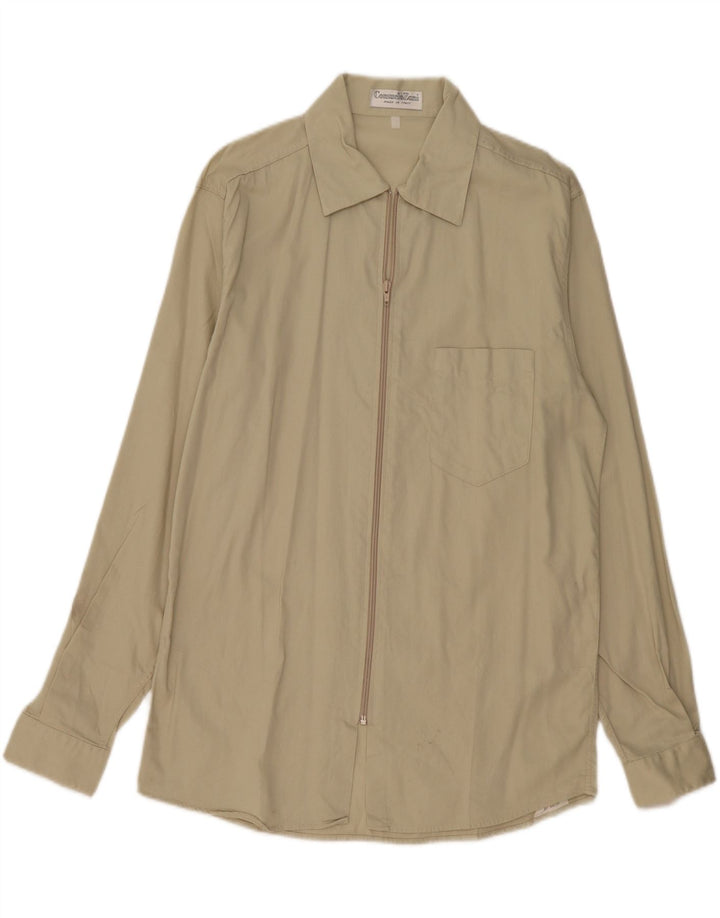 VINTAGE Herreskjorte Medium Beige Bomuld