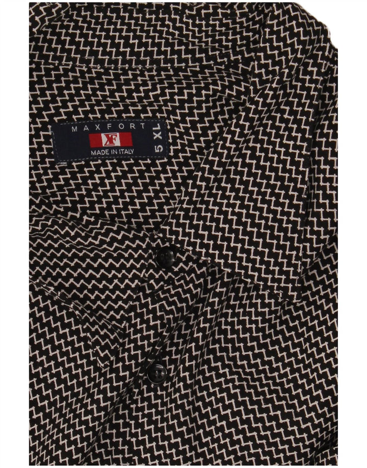 MAXFORT Kortærmet Herreskjorte 5XL Sort Chevron