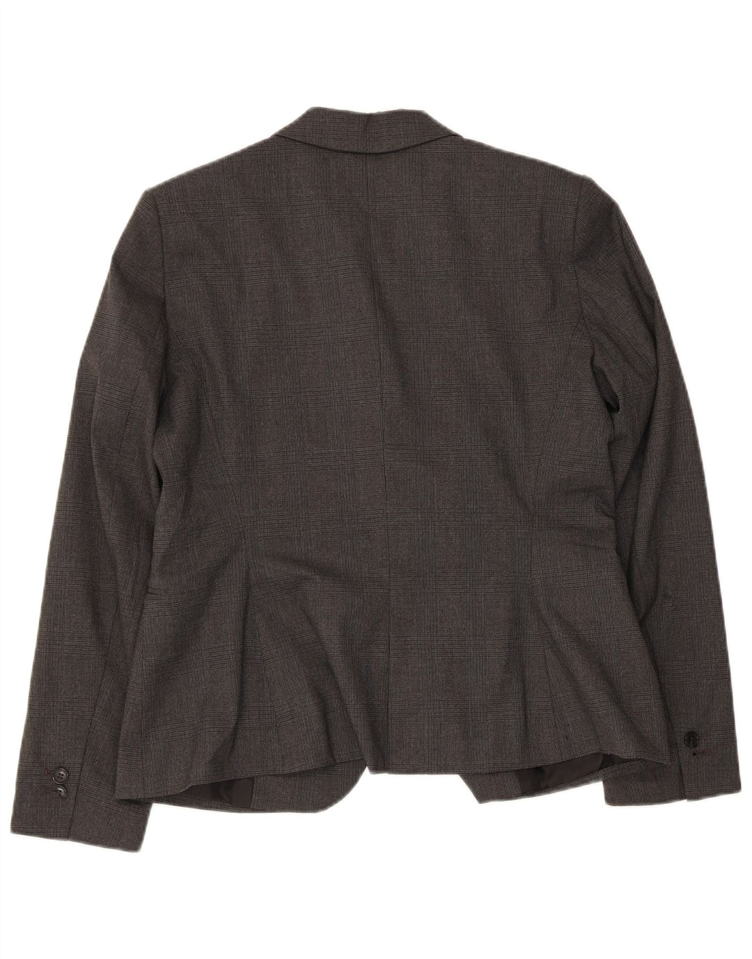 Zara Womens 1 Button Blazer Jacket EU 42 Large Grey Check Polyester