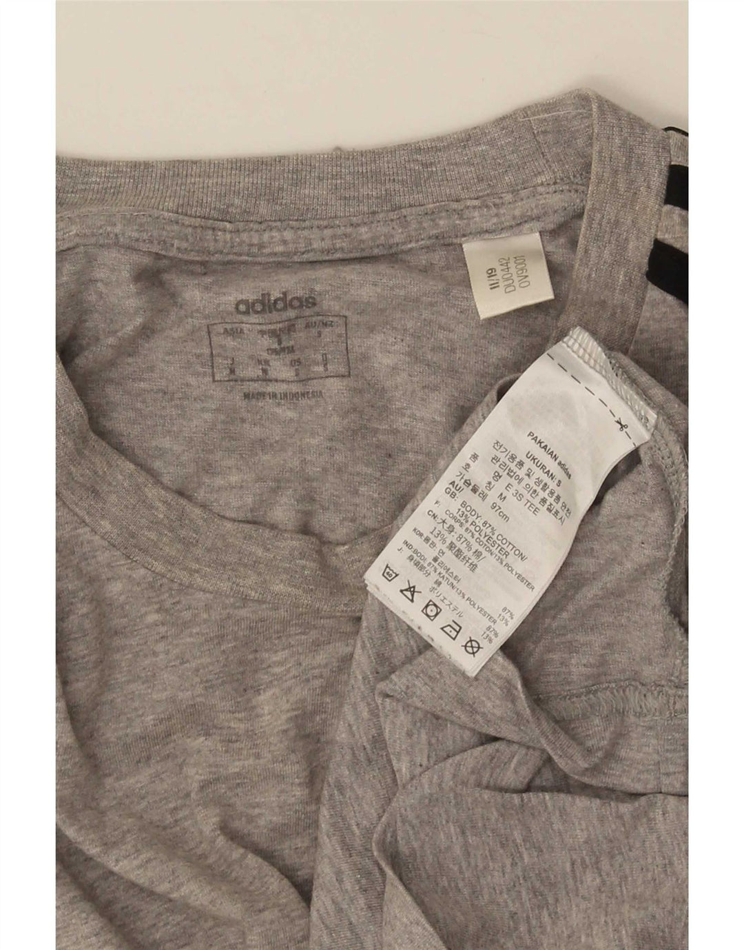 Adidas Herre T-Shirt Top Lille Grå Bomuld