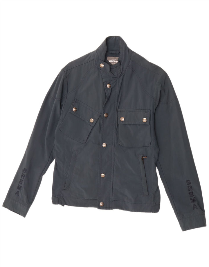 Brema Mens Graphic Utility Jacket IT 48 Medium Navy Blue Polyamide