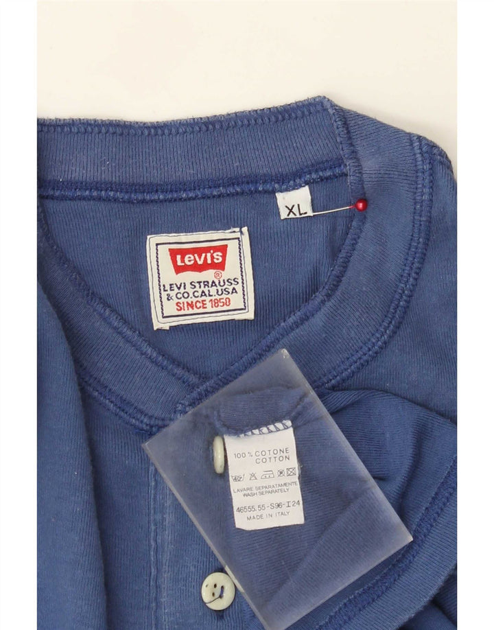 Levi's Mens Top Long Sleeve XL Blue Cotton
