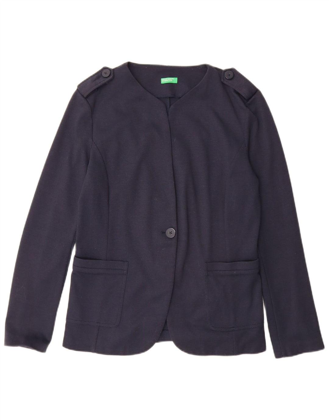 Benetton ženski sako s 1 gumbom i 1 gumbom UK 12 Srednje tamnoplava