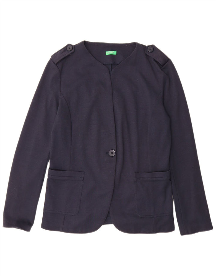 Benetton ženski sako s 1 gumbom i 1 gumbom UK 12 Srednje tamnoplava