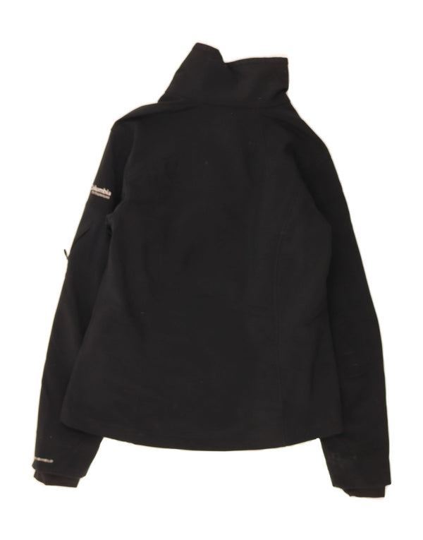 COLUMBIA Womens Titanium Rain Jacket UK 14 Medium Black Polyester