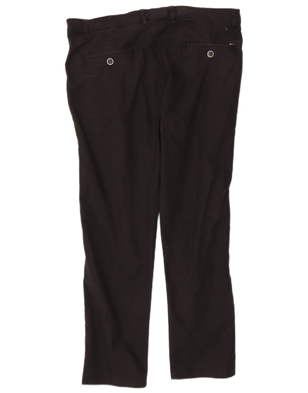 Tommy Hilfiger Mens Straight Chino Trousers W38 L29 Black Cotton
