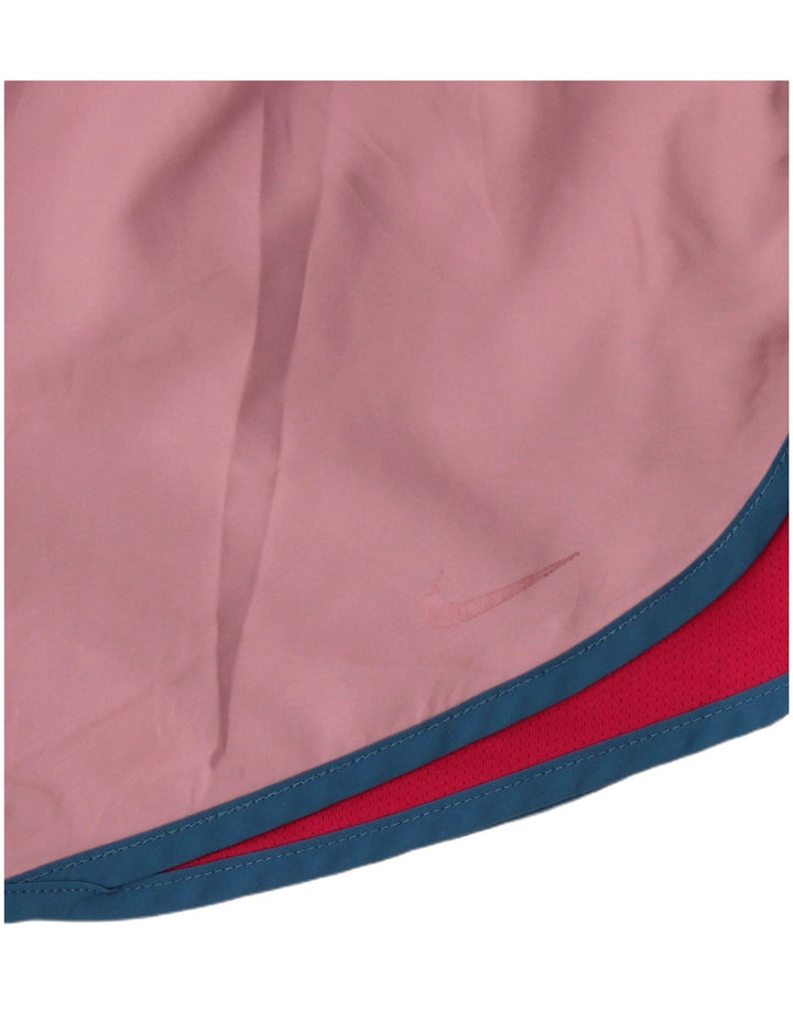 Nike Womens Dri Fit Sport Shorts UK 12 Medium Pink Colourblock Polyester