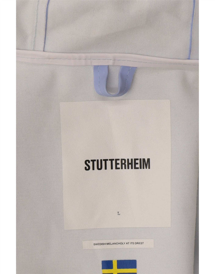 Мужской плащ Stutterheim с капюшоном UK 40, большой синий хлопок