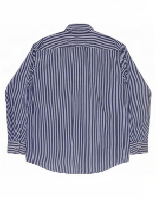 American Eagle Chemise vintage pour homme en coton à fines rayures bleues