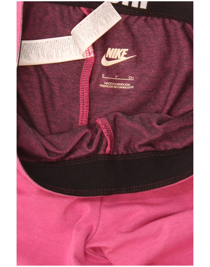 Nike Womens Graphic Leggings UK 8 Small  Pink Cotton