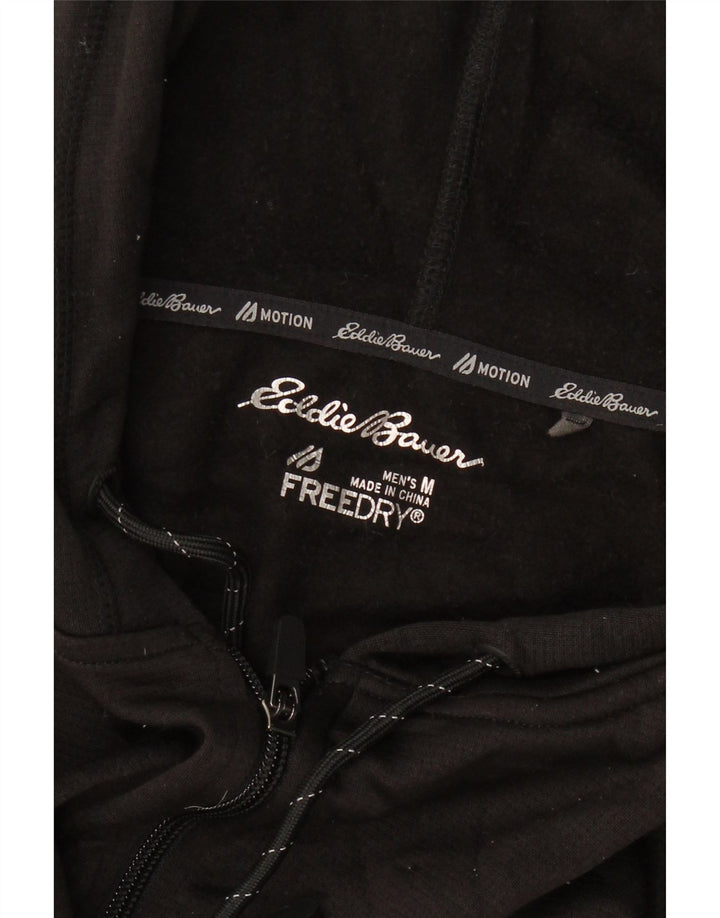 EDDIE BAUER Mens Zip Hoodie Sweater Medium Black Polyester Vintage Eddie Bauer and Second-Hand Eddie Bauer from Messina Hembry 